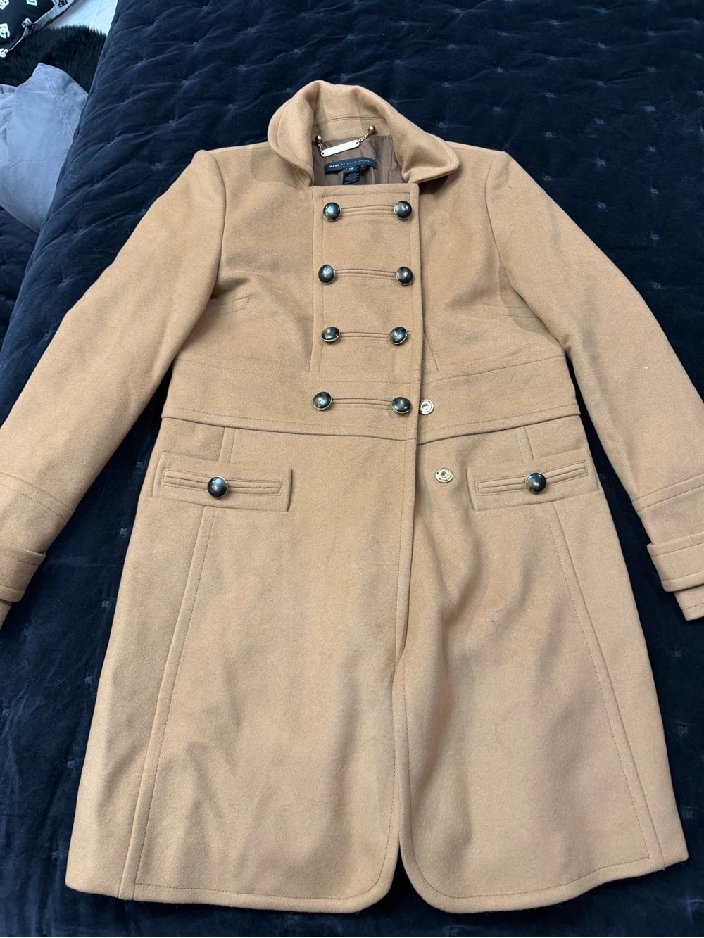 Marc by Marc Jacobs Camel Double-Breasted Pea Coat